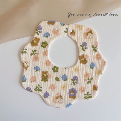 READY STOCK‼️ Baby Infant Saliva Towel | 100% Cotton Bibs | 360° Rotating Reversible Baby Bib  婴儿口水巾 | 100%纯棉围兜