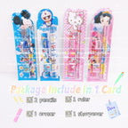 READY STOCK!!!5 In 1 Stationery Set Gift Set Pencil Ruler Eraser Children Birthday Present Alat Tulis 文具套