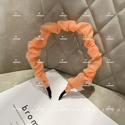 READY STOCK!!!Fashion Korean Hair Bands, Lace Soft Color Pattern Plaid Headband, Ladies Hair Accessories Gifts