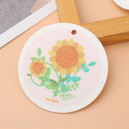 READY STOCK!!! Flower Wood Pulp Dishwashing Sponge | Compressed Wood Pulp Sponge Rub 花形木浆海绵洗碗布 | 压缩木浆海绵擦