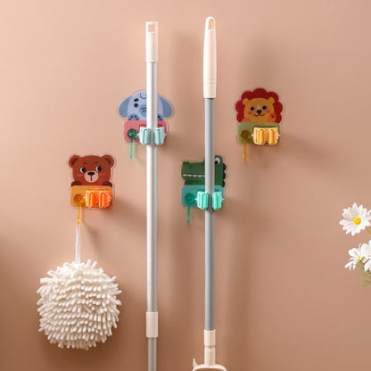 READY STOCK!!! Bathroom Cartoon Punch-Free Mop Hook | Storage Rack Mop Sangkut Penyangkut Clip 收纳拖把夹架