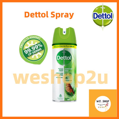 READY STOCK!!!Dettol Disinfectant Spray Kills 99.9% Cold & Flu Virus Original Pine #Dettol #Disinfectant #Spray#滴露消毒喷雾