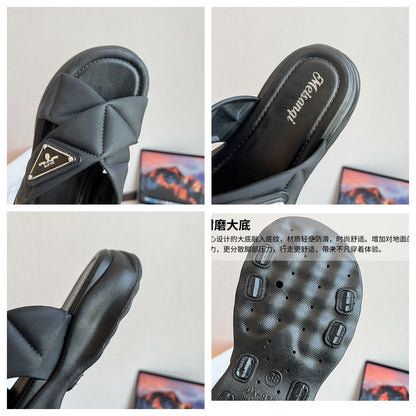 READY STOCK!!!Wedges Soft Sandals Open Toe Anti-slip Sandal Casual Wanita Perempuan 厚跟鞋 9309