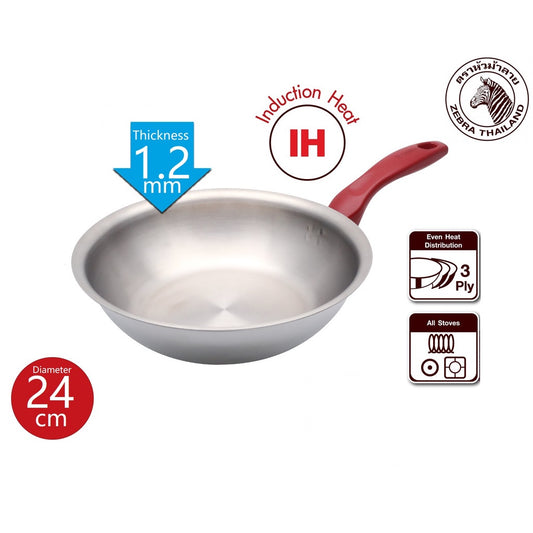 READY STOCK!!! Original Zebra 24cm Vitalux 3 Ply Fry Pan
