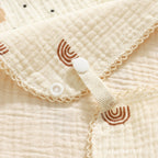 READY STOCK!!!Baby Towel Handkerchief 4 Layers Gauze Cotton Square Towel Buckle Multi-functional Triangle Towel