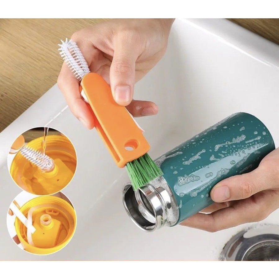 3 in 1 Cup Cover Brush Multifunctional Cleaning Tools Kitchen Mini Cup Glass Cover Brush Bottle Brush_Martin萝卜刷