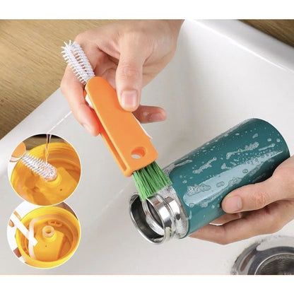 3 in 1 Cup Cover Brush Multifunctional Cleaning Tools Kitchen Mini Cup Glass Cover Brush Bottle Brush_Martin萝卜刷