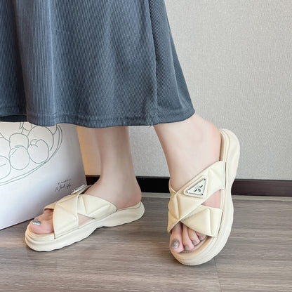 READY STOCK!!!Wedges Soft Sandals Open Toe Anti-slip Sandal Casual Wanita Perempuan 厚跟鞋 9309