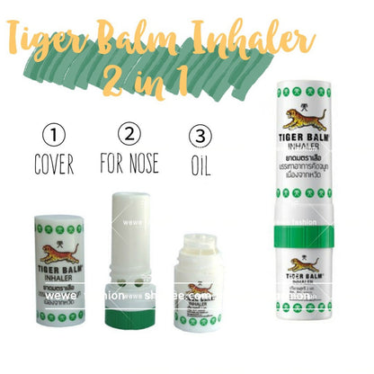 READY STOCK!!!Tiger Balm Inhaler Oil [2 in 1] Original Thailand 虎标2合一鼻筒