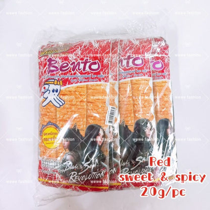 READY STOCK!!!Halal 5g x 12pcs, 20g/pc Bento's squid seafood snacks Original Thailand Bento