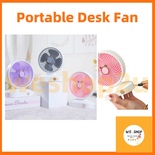 READY STOCK!!! Portable Desk Fan | Mini Table Fan | USB Rechargeable | Clip-on & Handheld Cooling Fan  便携桌面风扇 迷你桌扇