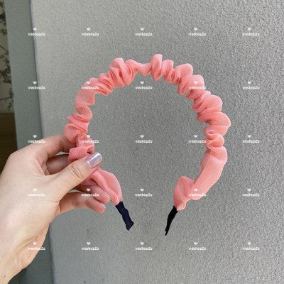READY STOCK!!!Fashion Korean Hair Bands, Lace Soft Color Pattern Plaid Headband, Ladies Hair Accessories Gifts