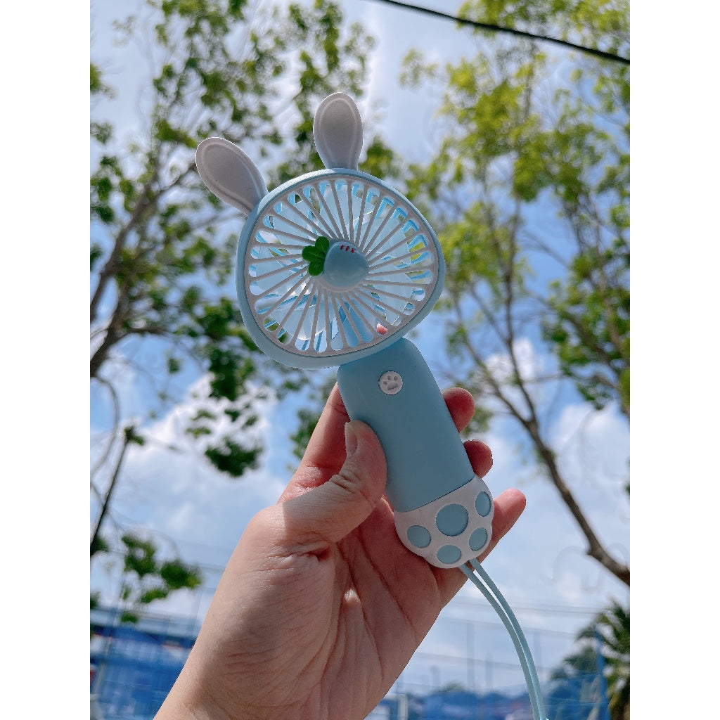 READY STOCK‼️ Mini Portable Clip Fan | USB Rechargeable | Cute Cartoon Desk & Handheld Fan 迷你便携式风扇