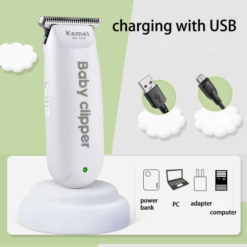 READY STOCK!!! Kemei KM-1319 Baby Clipper Alat Cukur Rambut Bayi Shaver Trimmer