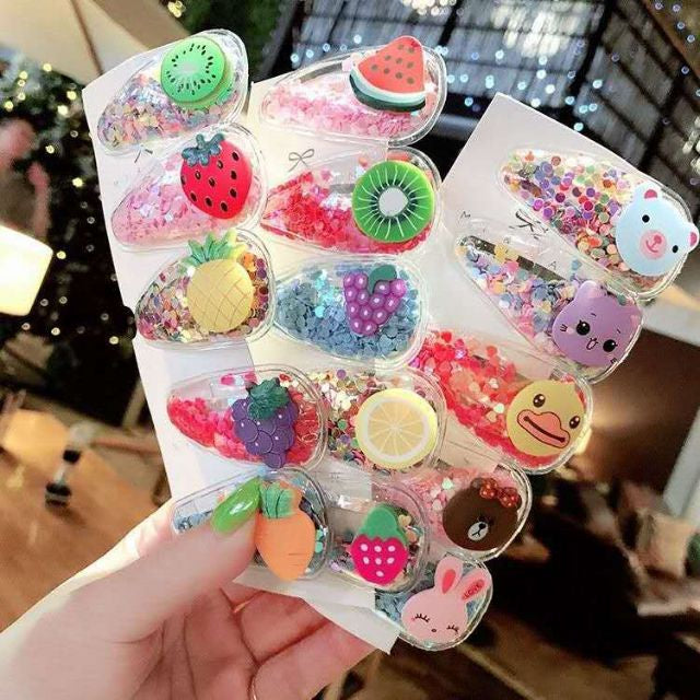 READY STOCK!! 5PCS Cartoon Fruit Cutie Hair Clip Kids Baby Girls Hair Accessories
