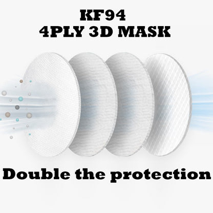 READY STOCK!!!KF94 4 Layer Medical Face Mask 10PCS KF94 3D Fish Mouth Face Mask Disposable Earloop 4ply Korea Design