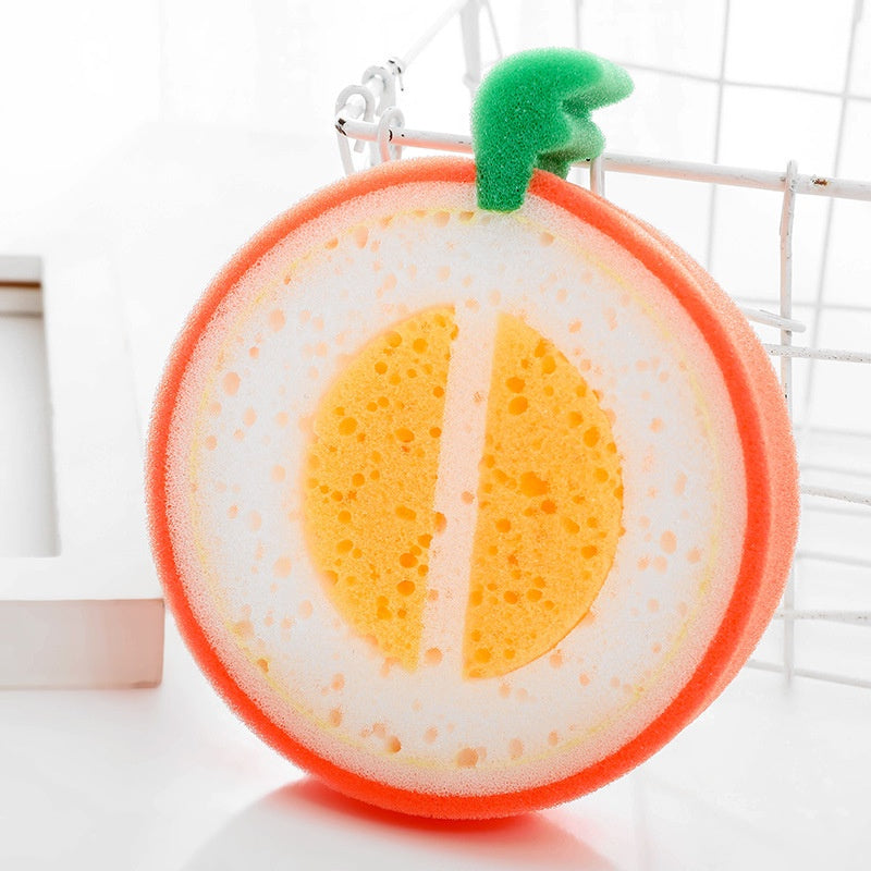READY STOCK!!!Cleaning Sponge Kitchen Fruit Shape Dish Washing Kitchen Thickened Sponge Decontamination Remove Stains