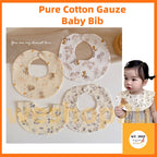 READY STOCK‼️ Baby Infant Saliva Towel | 100% Cotton Bibs | 360° Rotating Reversible Baby Bib  婴儿口水巾 | 100%纯棉围兜