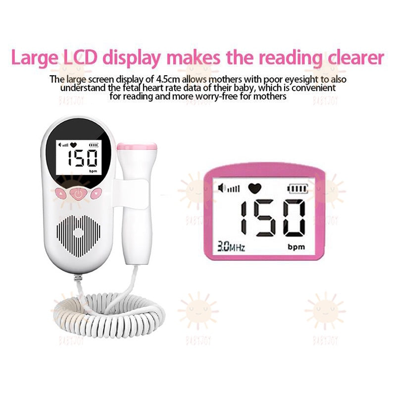 READY STOCK‼️ Baby Fetal Doppler Heart Rate Monitor Ultrasound Detector LCD Display Alat Denyut Jantung Bayi