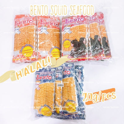 READY STOCK!!!Halal 5g x 12pcs, 20g/pc Bento's squid seafood snacks Original Thailand Bento