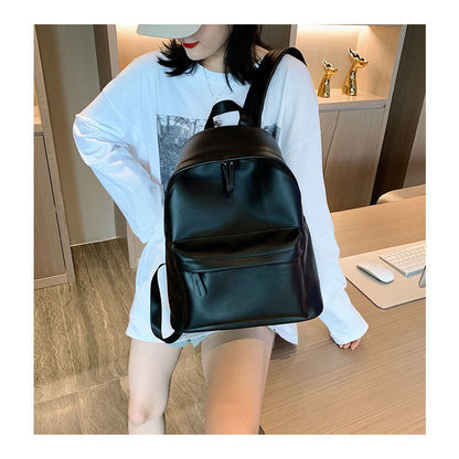 READY STOCK!Korea Style Fashion Bagpack PU Leather Casual 后背包书包