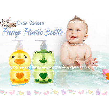 READY STOCK!!!Refillable Foaming Soap Dispenser Bathroom Kitchen Cute Cartoon Shampoo Pump Bottle Liquid Bottle 500ml