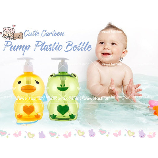 READY STOCK!!!Refillable Foaming Soap Dispenser Bathroom Kitchen Cute Cartoon Shampoo Pump Bottle Liquid Bottle 500ml