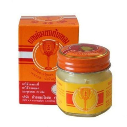 READY STOCK!!!THAI GOLDEN CUP BALM  MUSCULAR PAIN HEADACHES RELIEF HERBS 12g/22g/50g 泰国金杯膏