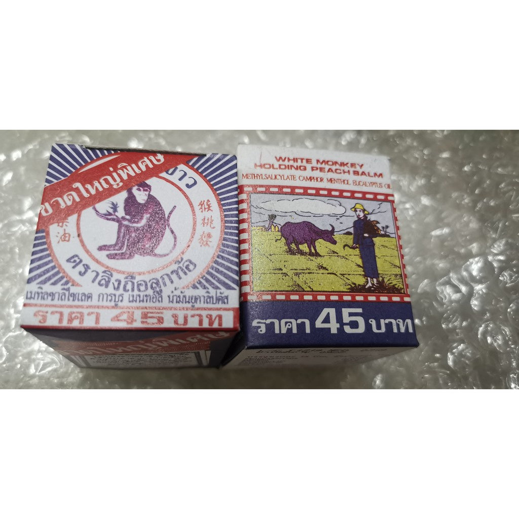 READY STOCK!!!! White Monkey Holding Peach Balm 猴桃標白药油 18gm
