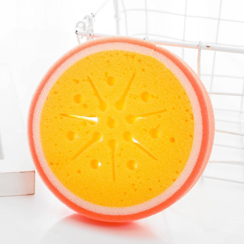 READY STOCK!!!Cleaning Sponge Kitchen Fruit Shape Dish Washing Kitchen Thickened Sponge Decontamination Remove Stains