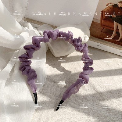 READY STOCK!!!Fashion Korean Hair Bands, Lace Soft Color Pattern Plaid Headband, Ladies Hair Accessories Gifts
