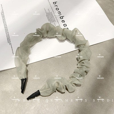 READY STOCK!!!Fashion Korean Hair Bands, Lace Soft Color Pattern Plaid Headband, Ladies Hair Accessories Gifts