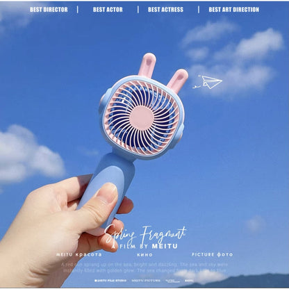 READY STOCK‼️ Mini Portable Clip Fan | USB Rechargeable | Cute Cartoon Desk & Handheld Fan 迷你便携式风扇