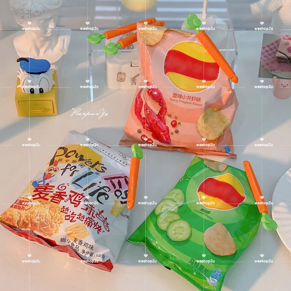 READY STOCK‼️ 5PCS Carrot Bag Sealing Clip Penjepit Plastik Makanan Penyegel Beg Snek Dapur Fresh-Keeping  食品封口夹 萝卜密封夹