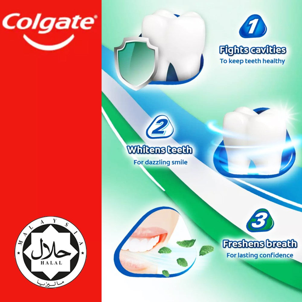 READY STOCK!!!Colgate Toothpaste Triple Action Original Mint 123 Pencegah Gigi Belubang Maksimum Toothpaste 200g
