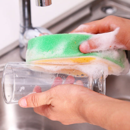 READY STOCK!!!Cleaning Sponge Kitchen Fruit Shape Dish Washing Kitchen Thickened Sponge Decontamination Remove Stains