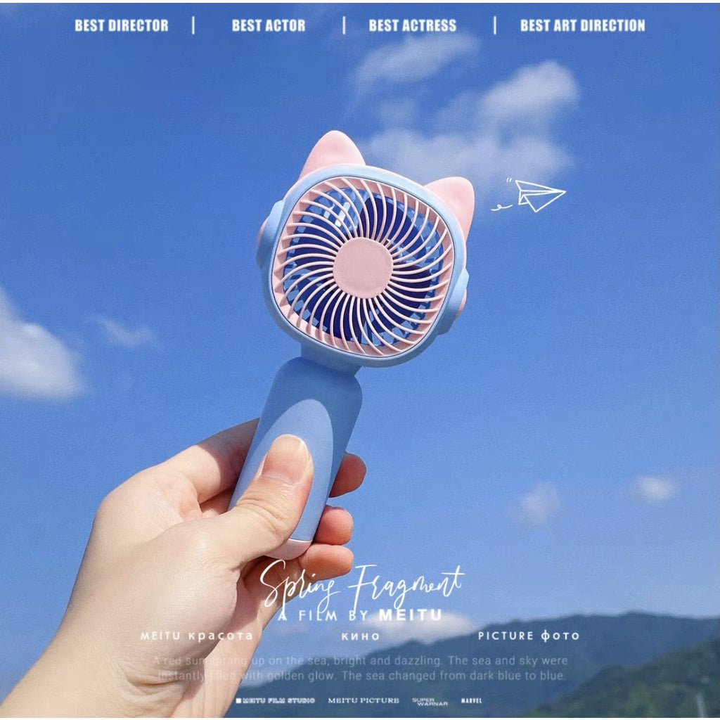 READY STOCK‼️ Mini Portable Clip Fan | USB Rechargeable | Cute Cartoon Desk & Handheld Fan 迷你便携式风扇