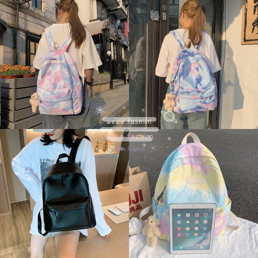 READY STOCK!Korea Style Fashion Bagpack PU Leather Casual 后背包书包