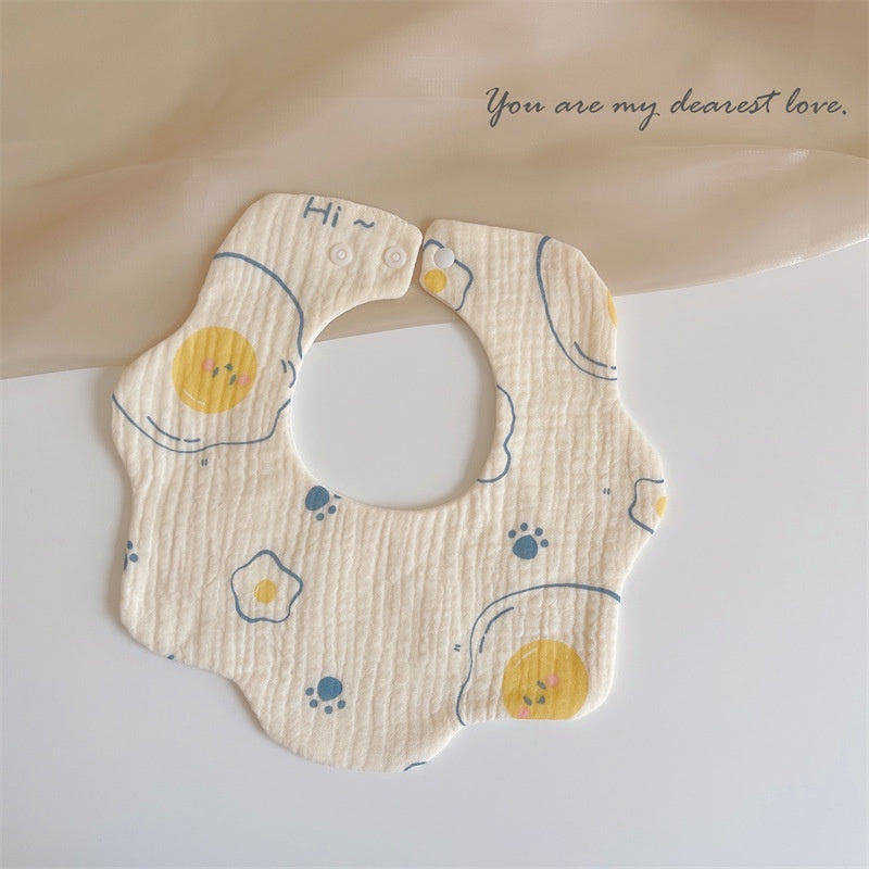 READY STOCK‼️ Baby Infant Saliva Towel | 100% Cotton Bibs | 360° Rotating Reversible Baby Bib  婴儿口水巾 | 100%纯棉围兜