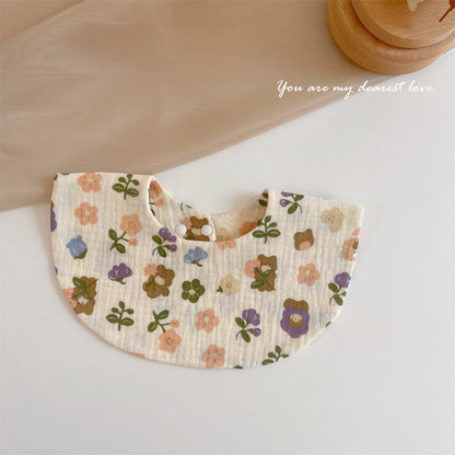 READY STOCK‼️ Baby Infant Saliva Towel | 100% Cotton Bibs | 360° Rotating Reversible Baby Bib  婴儿口水巾 | 100%纯棉围兜