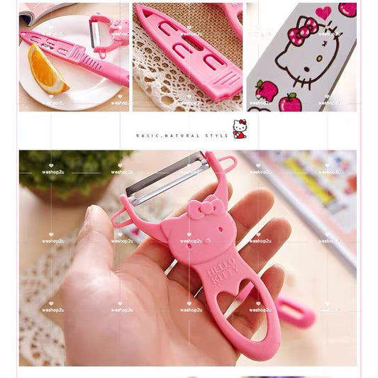 READY STOCK!!!Hello kitty stainless steel kitchen Knife set & fruit peeler kitchen tools