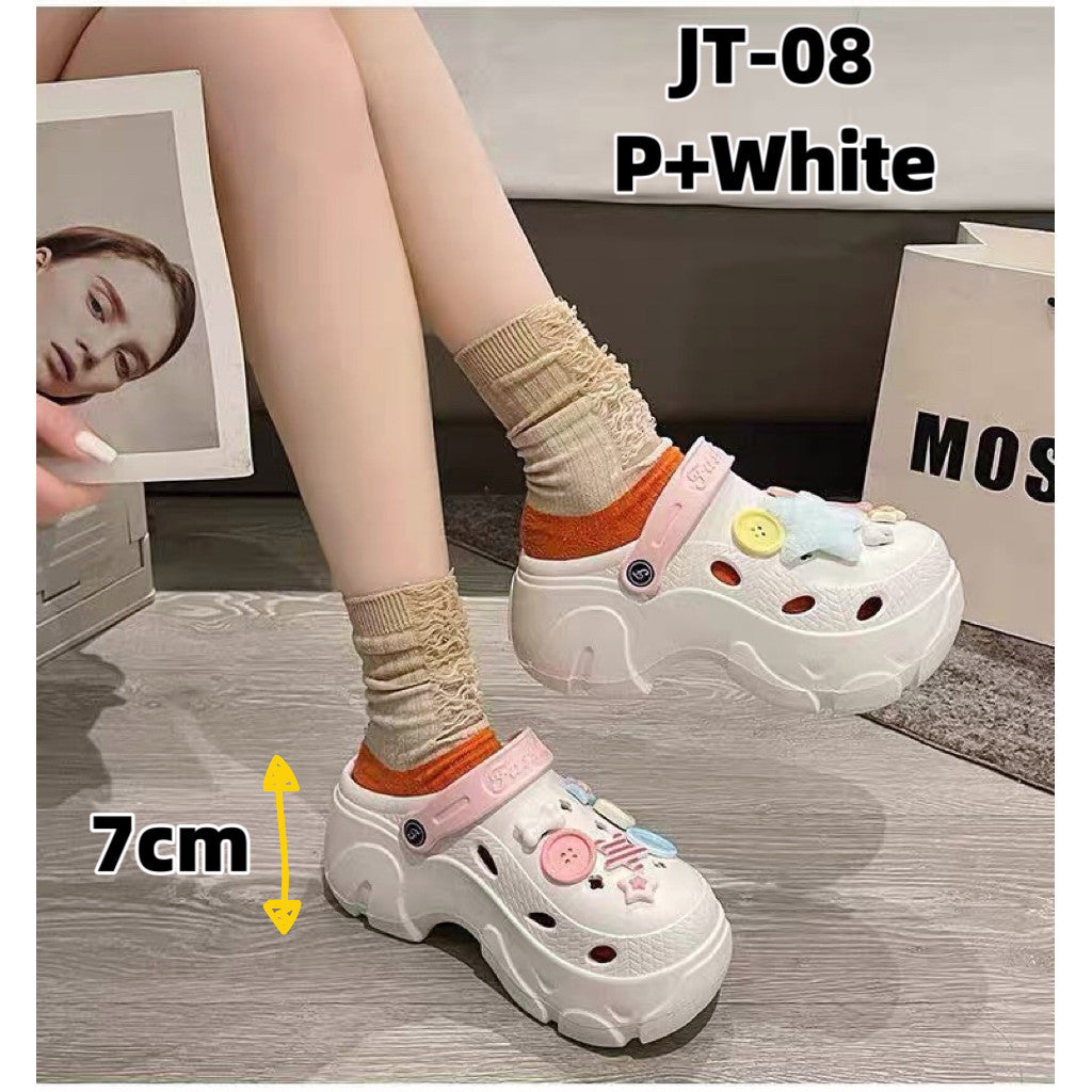 READY STOCK‼️ Muslimah High Heel Sandal Kasut Perempuan Tapak Lembut Moden Cantik Casual 1220-7-9 女士高款大头鞋