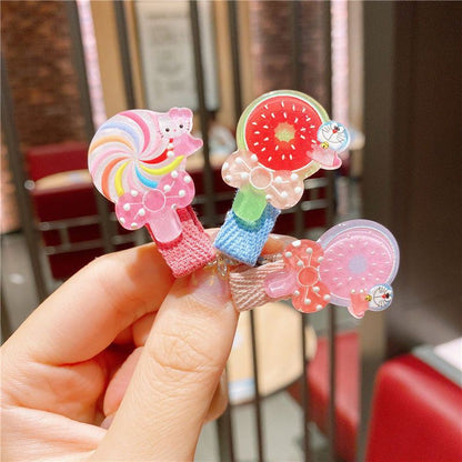 READY STOCK!! 5PCS Cartoon Fruit Cutie Hair Clip Kids Baby Girls Hair Accessories