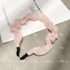 READY STOCK!!!Fashion Korean Hair Bands, Lace Soft Color Pattern Plaid Headband, Ladies Hair Accessories Gifts