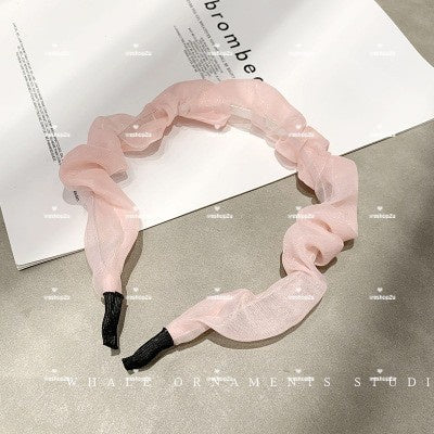 READY STOCK!!!Fashion Korean Hair Bands, Lace Soft Color Pattern Plaid Headband, Ladies Hair Accessories Gifts