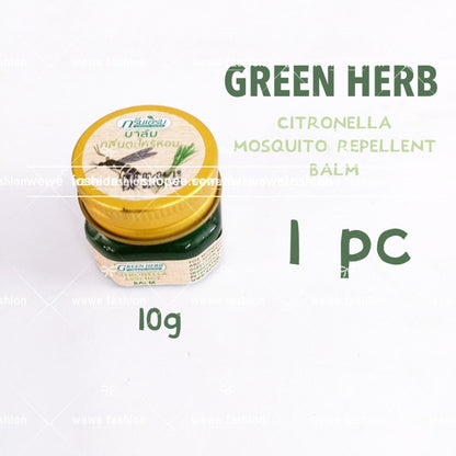 READY STOCK!!!GREEN HERB Citronella Mosquito Repellent Balm 10g Original THAILAND 驱蚊/疼痛扭伤/肌肉肿痛/舒筋香膏