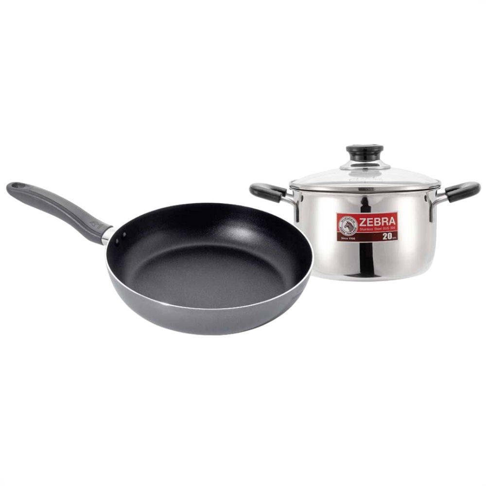 READY STOCK!!! 100% Original THAILAND Zebra Cesar Cook 3PCS Cookware Set, Stainless Steel