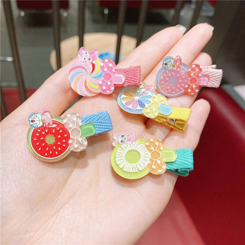 READY STOCK!! 5PCS Cartoon Fruit Cutie Hair Clip Kids Baby Girls Hair Accessories