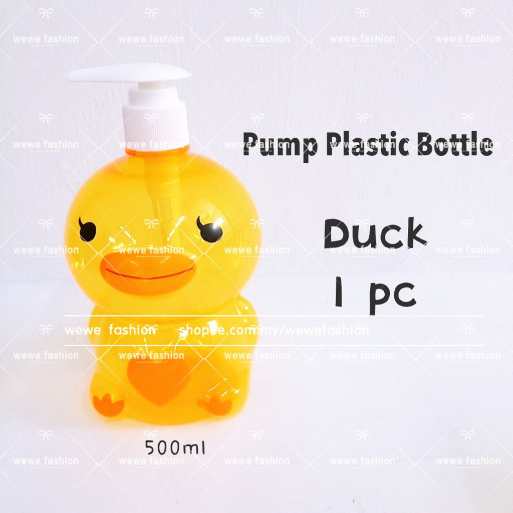 READY STOCK!!!Refillable Foaming Soap Dispenser Bathroom Kitchen Cute Cartoon Shampoo Pump Bottle Liquid Bottle 500ml