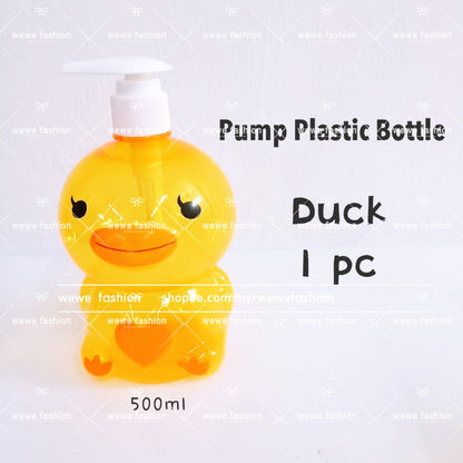 READY STOCK!!!Refillable Foaming Soap Dispenser Bathroom Kitchen Cute Cartoon Shampoo Pump Bottle Liquid Bottle 500ml